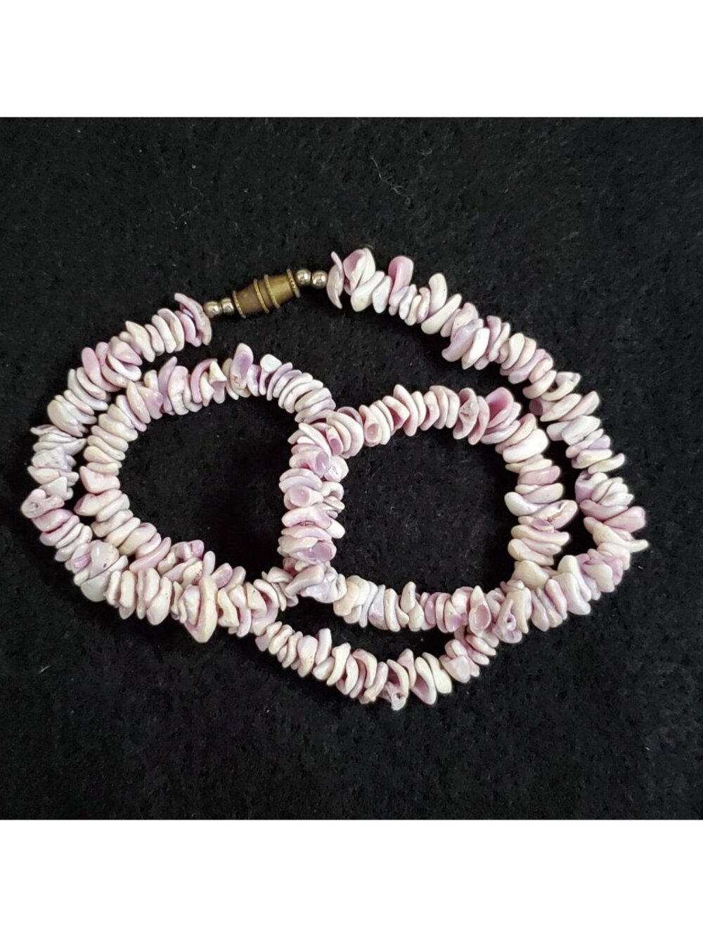 Puka Shell Chip Necklace Light Purple 17" Beach Surfer Cruise